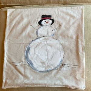 Winter Snowman 20” square accent pillow cover